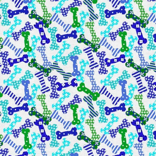 Fabric Editions White Puppy Bones Cotton Fabric {4}
