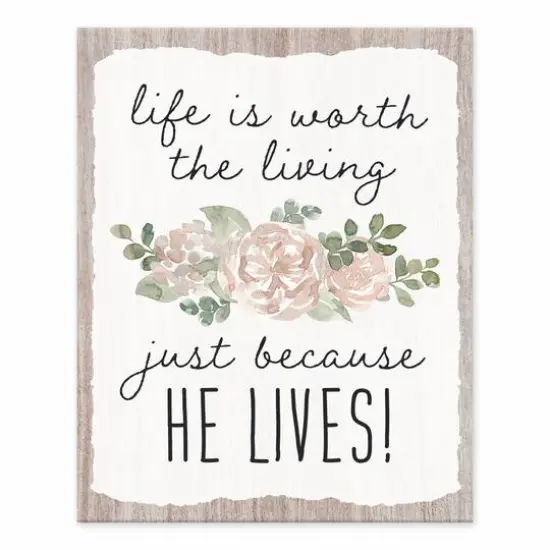 Because He Lives 8" x 10" Tabletop Canvas {1}