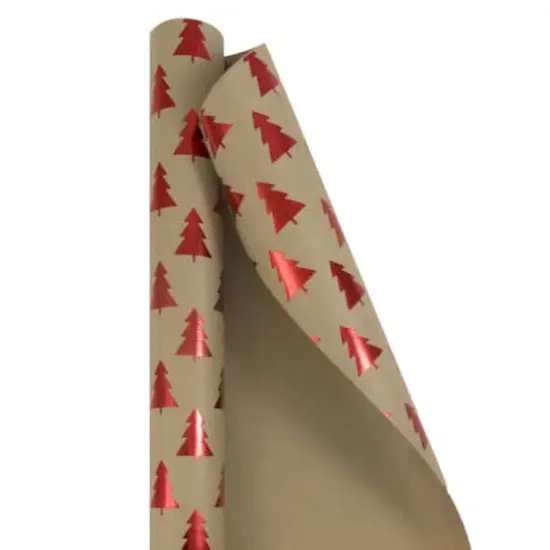 JAM Paper Red Trees on Brown Kraft Paper Gift Wrap {3}