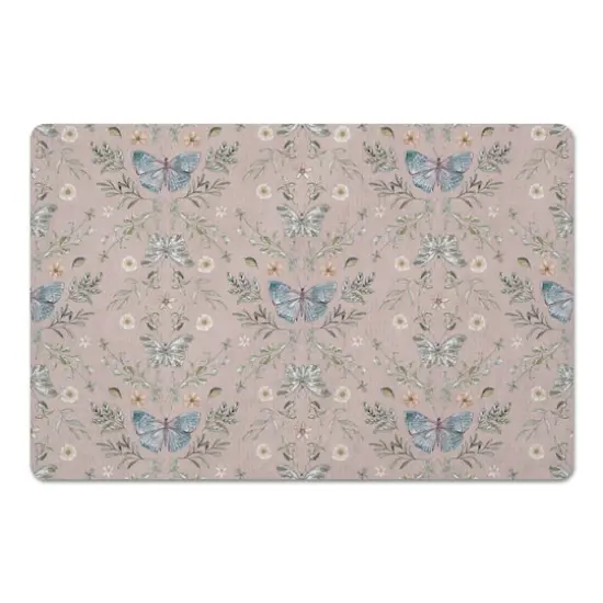 Butterfly Pattern Floor Mat Blush {1}