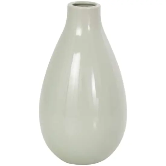 8" Green Ceramic Minimalistic Rounded Vase Set {4}