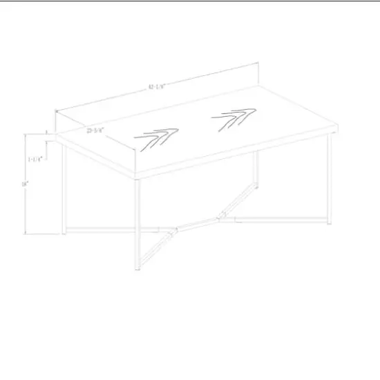 Luxe 42" Dark Walnut & Gold Y Leg Modern Glam Coffee Table {7}