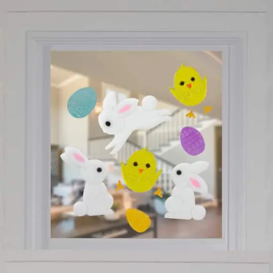 Bunnies & Chicks Easter Spring Gel Window Clings {3}