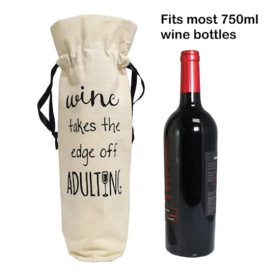 Personality Case&trade; Adulting Canvas Wine Bag {6}