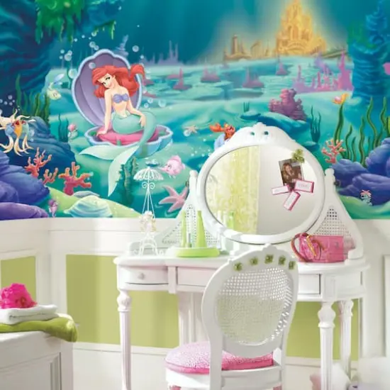 RoomMates Little Mermaid Chair Rail Prepasted Mural {3}