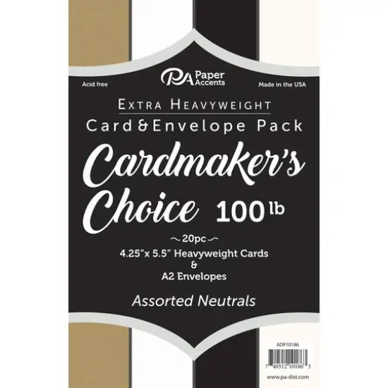 PA Paper&trade; Accents Cardmaker's Choice 100lb. Card & Envelope Pack, 4.25" x 5.5" Assorted {1}