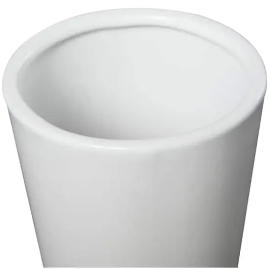 Ceramic Fluted Round Abstract Vase Set White {4}