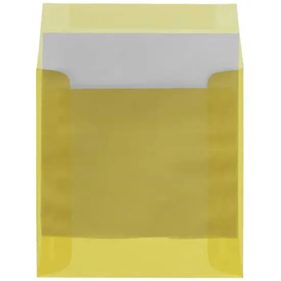 JAM Paper 6" x 6" Translucent Vellum Invitation Envelopes, 25ct. Yellow {6}