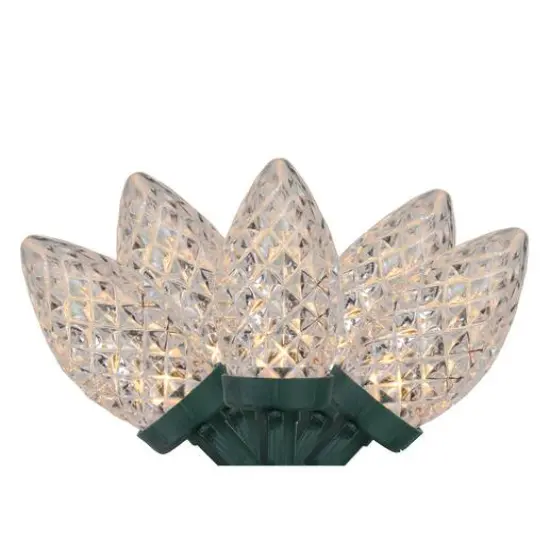 100ct. Faceted LED C9 Christmas String Lights Warm White {1}