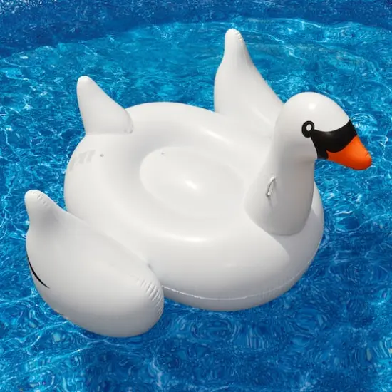 Swimline 75" Inflatable White Swan Pool Float {4}