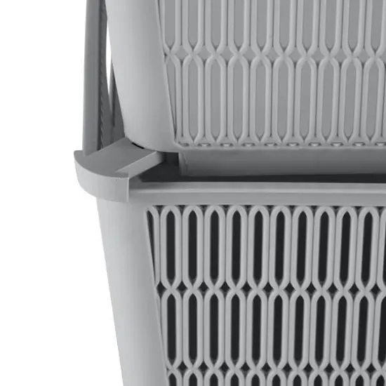 Simplify Slide 2 Stack It Shallow Tote Baskets, 2ct. Gray {10}