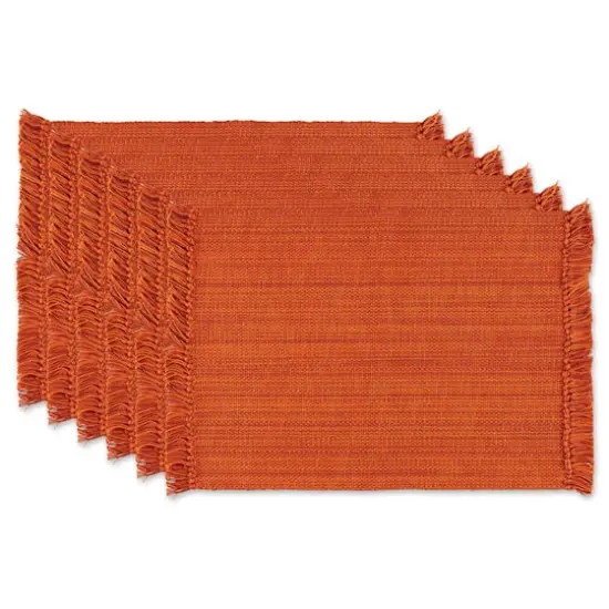 DII&reg; Variegated Burnt Orange Fringe Placemats, 6ct. {1}