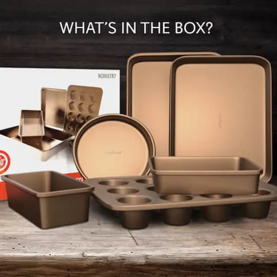 NutriChef Bronze Non-Stick Kitchen Bakeware Set {4}