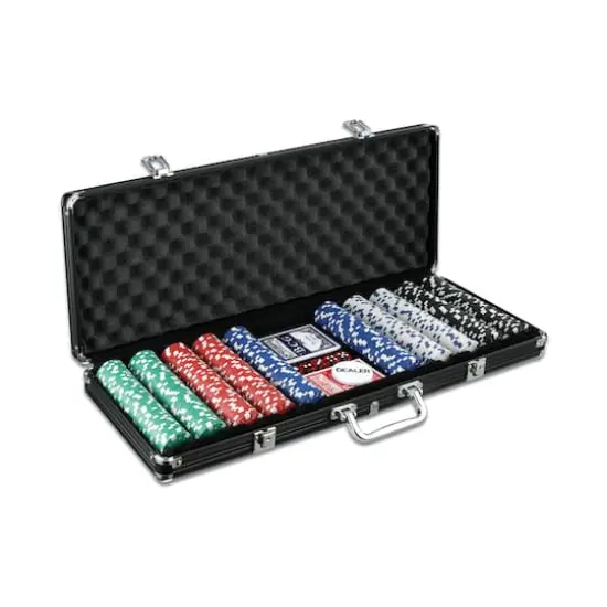 Classic Game Collection 500 Chip Poker Game Set in Black Aluminum Case {1}
