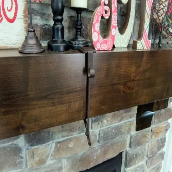 Brown Mantel Garland & Christmas Stocking Holder, 2ct. {17}