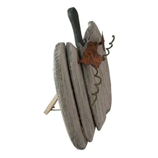 15" White Wooden Pumpkin Tabletop D&eacute;cor {5}