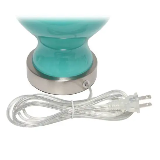 Lalia Home 22.5" Paseo Table Lamp with White Fabric Shade Teal and Linen White {9}