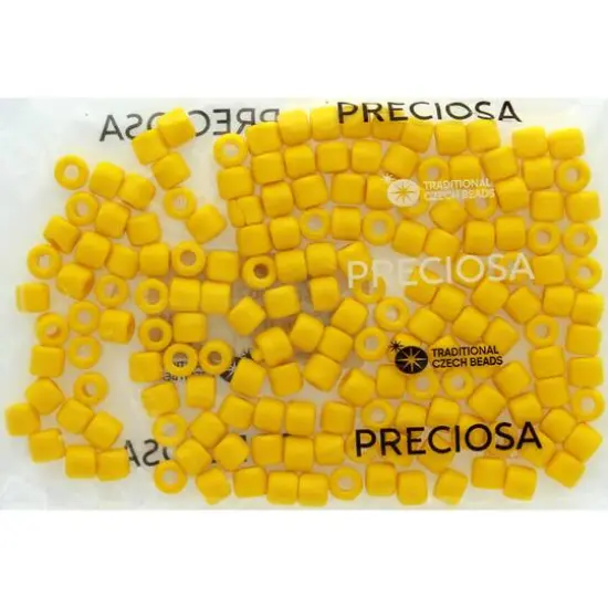 PRECIOSA Rola&trade; Opaque Czech Glass Seed Beads, 7.7mm Yellow {4}