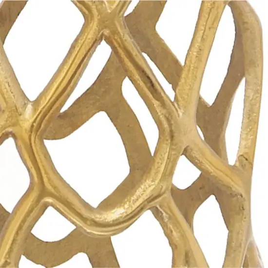 27" Gold Aluminum Contemporary Vase {5}