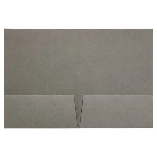 JAM Paper 2-Pocket Textured Linen Business Folders, 100ct. Gray {11}