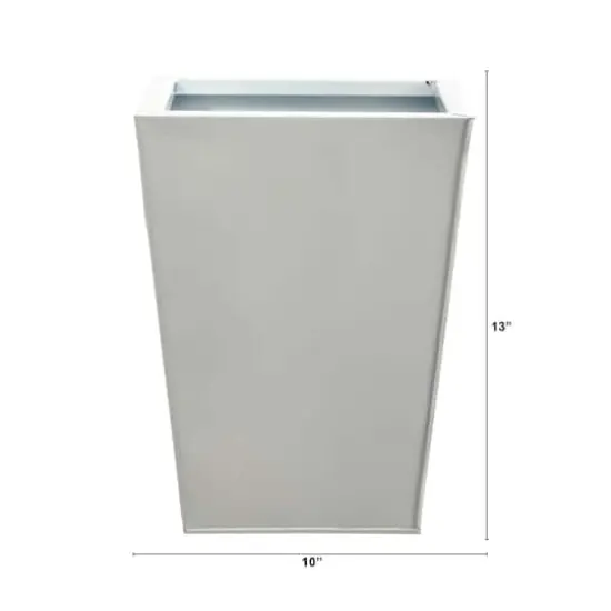 13" White Classic Square Metal Planter {3}