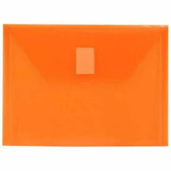 JAM Paper 5.5" x 7.5" Orange Plastic Velcro&reg; Brand Closure Booklet Envelopes, 24ct. {1}