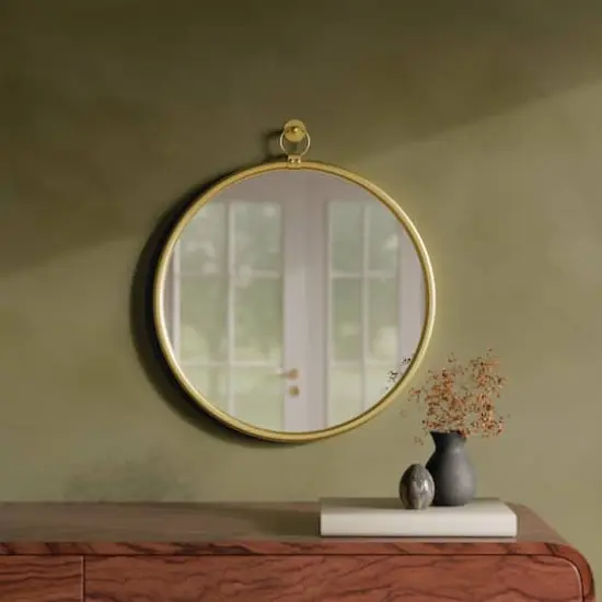 18" Round Wall Mirror in Gold Metal Frame by Ashland&reg; {3}