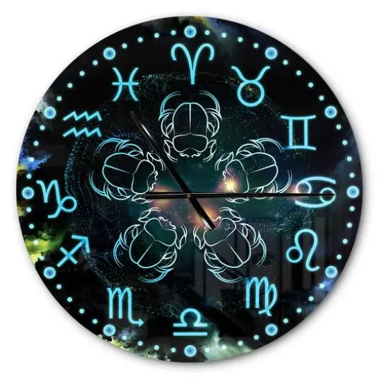 Designart 'Astrology With Scarabs Modern Wall Clock {1}