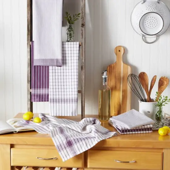 DII&reg; Basic Dishtowels Set, 8ct. Eggplant {4}