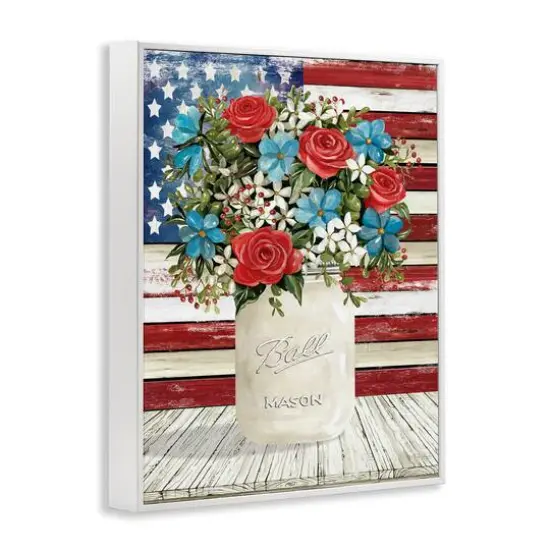 Stupell Industries Americana Flag Festive Bouquet Framed Giclee Art White {4}