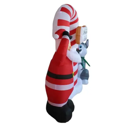 7.5ft. Inflatable Animated Puppy and Snowman {4}