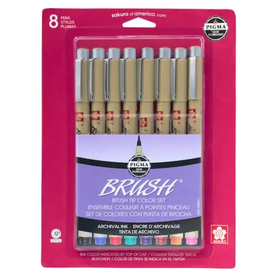 Pigma&reg; Brush&trade; Pen 8 Color Set {4}
