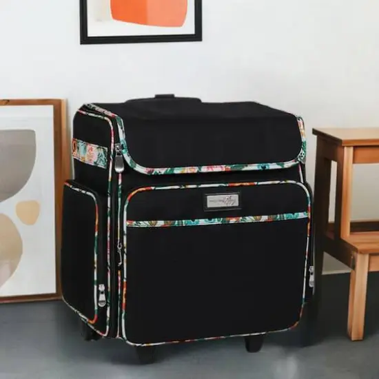 Everything Mary Black & Floral Rolling Scrapbook Travel Case {7}