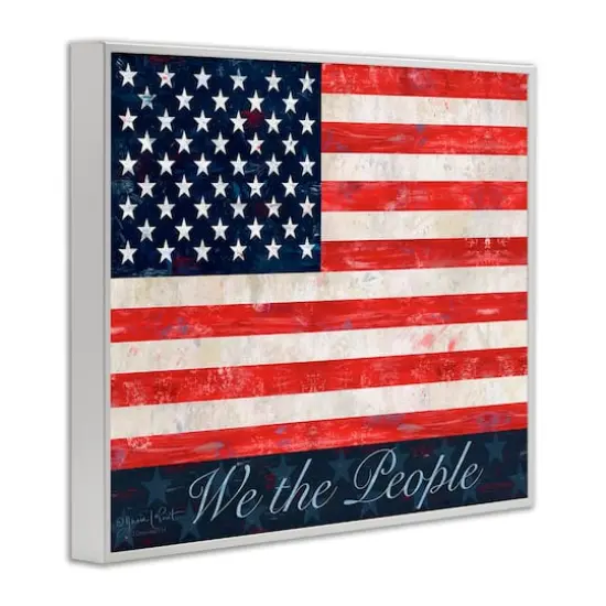 Stupell Industries We The People Flag Framed Giclee Art White {4}
