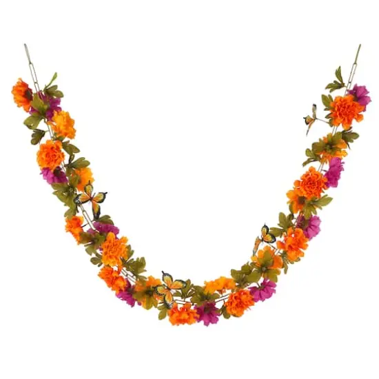 6ft. Marigold with Butterfly Chain Garland by Ashland&reg; Gold/Pink {1}