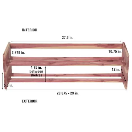 Household Essentials CedarFresh Stackable Cedar Shoe Rack {5}