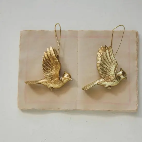 Hello Honey&reg; 4.75" Gold Cardinal Ornament Set for Decorations {3}