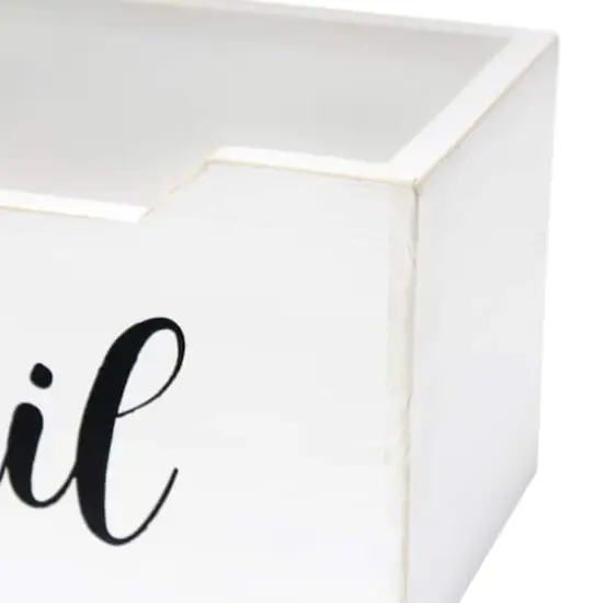 Elegant Designs Decorative Script Word Mail Organizer Box White Wash {9}