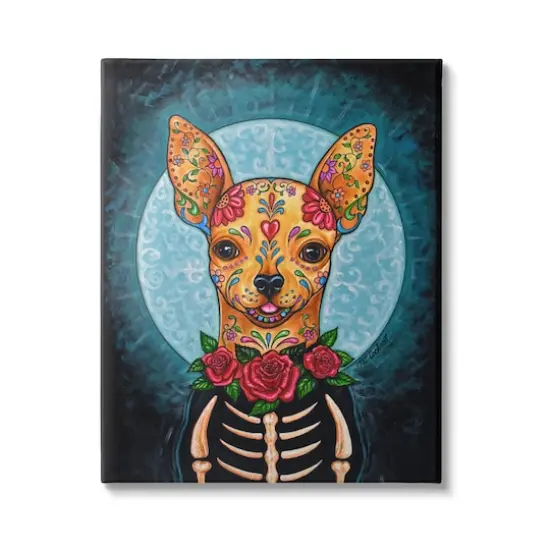 Stupell Industries Day of Dead Chihuahua Canvas Wall Art {1}