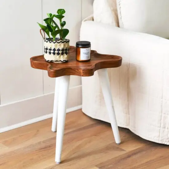 Hello Honey&reg; Wood Wavy Edge End Table {5}