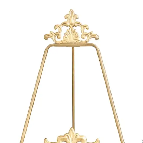 Gold Metal Ornate Arabesque Scroll Tabletop Easel Set {4}