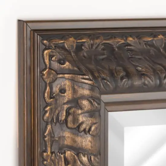 Head West&reg; 34.5" Ornate Bronze Rectangular Framed Beveled Wall Mirror {5}