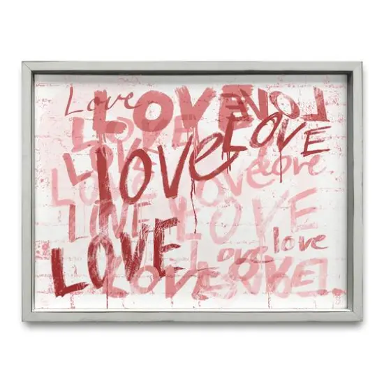 Love Typography White Framed Print {1}