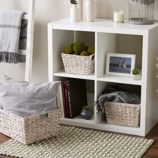 DII&reg; White Wash Hyacinth Basket Set {7}