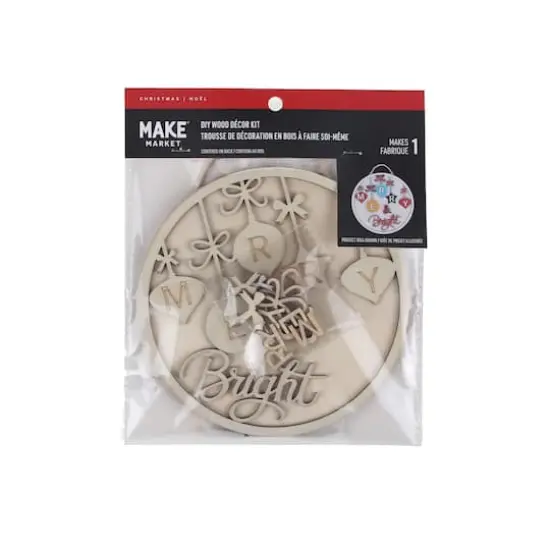 6" Merry & Bright Plaque DIY Wood D&eacute;cor Kit by Make Market&reg; {5}