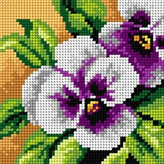 Orchidea Needlepoint Canvas For Halfstitch Without Yarn Pansy - Printed Tapestry Canvas {1}