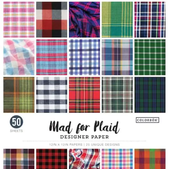 Colorbok&reg; Mad For Plaid Designer Paper Pad, 12" x 12" {1}