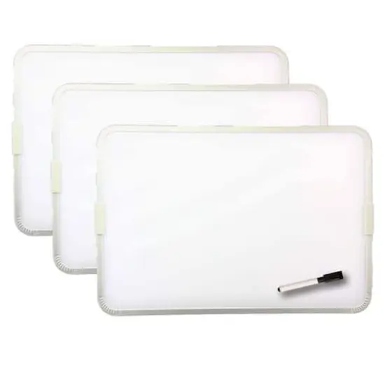 Flipside Aluminum Framed 9'' x 12'' Two-Sided Magnetic Dry Erase Board with Pen, 3ct. {1}