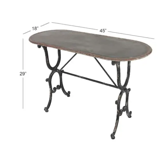 Grey Farmhouse Metal Console Table, 29" x 45" {10}