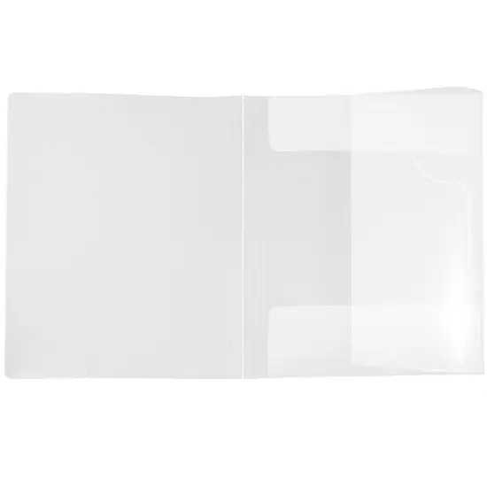 JAM Paper 9.5" x 12.375" Action Case Letter Booklet Plastic Portfolio Clear Grid {4}